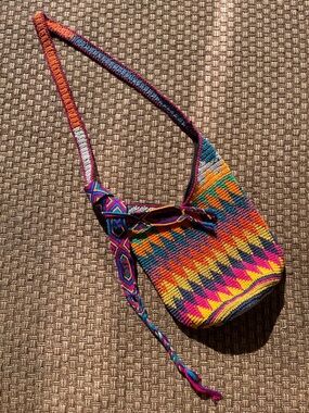 Handcrafted Crochet Boho Colorful  Crossbody Bag & Belt Sash Set🎨